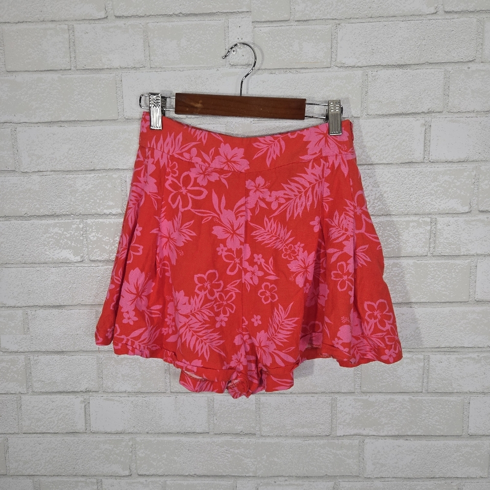stradivarius linen blend floral shorts - Picture 6 of 12